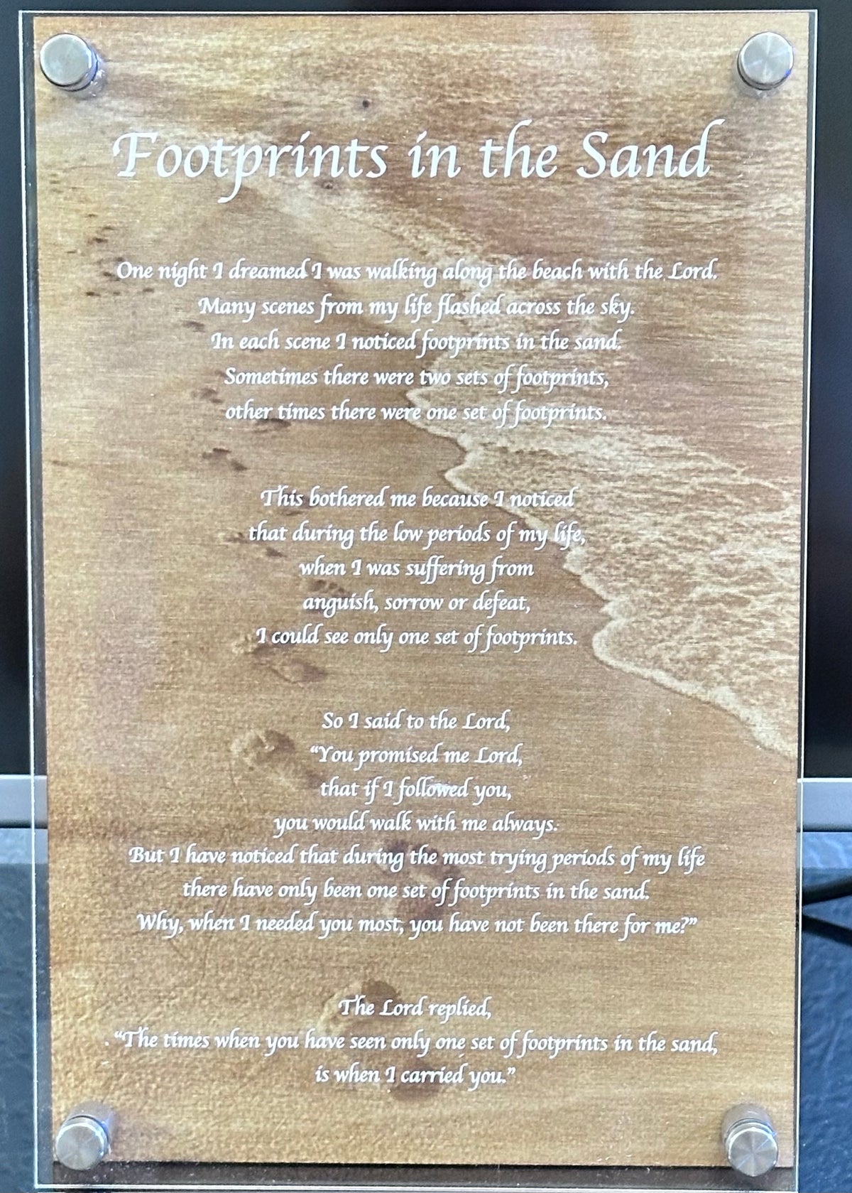 Footprints in the Sand Inspirational Wall Plaque