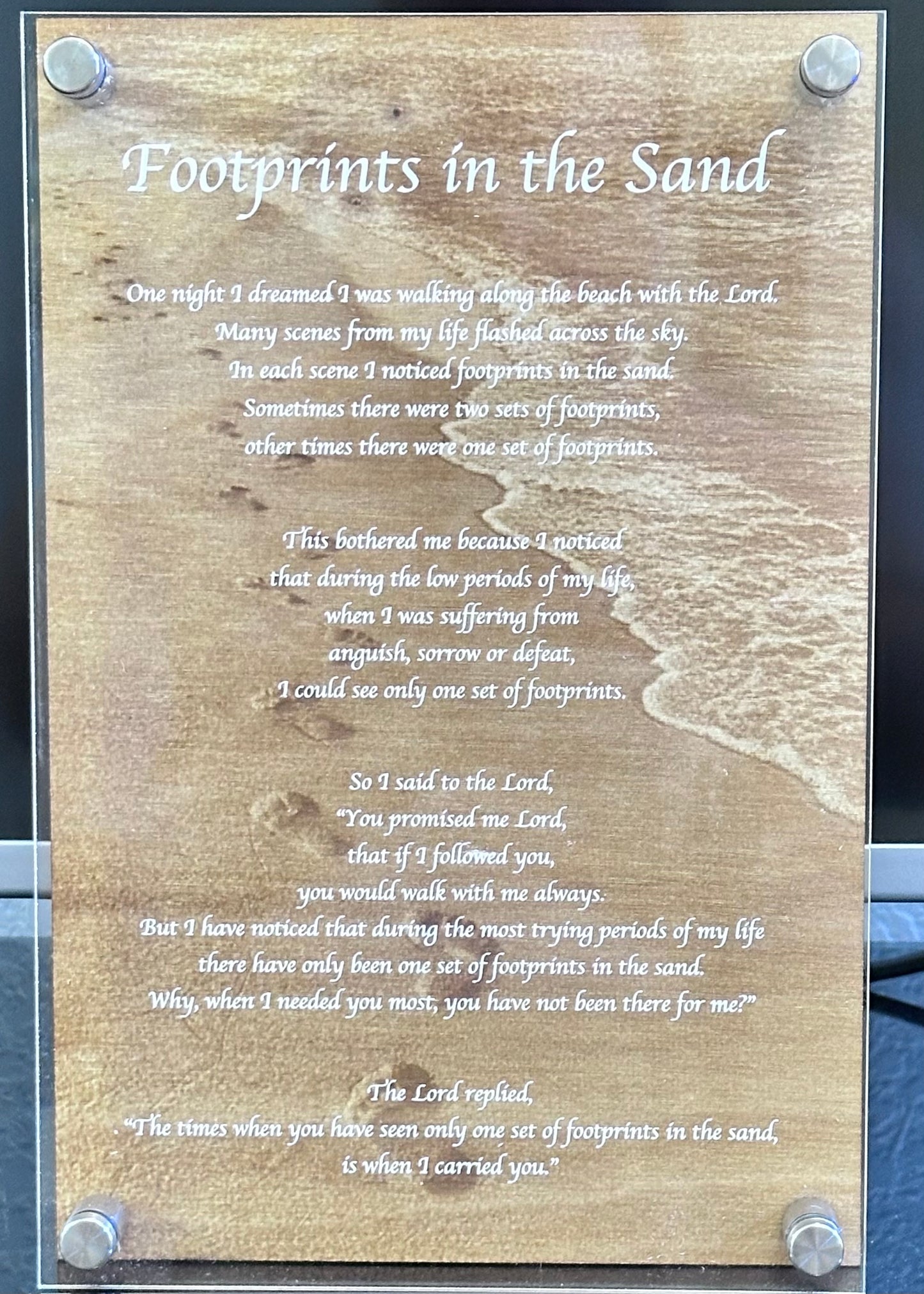 Footprints in the Sand Inspirational Wall Plaque