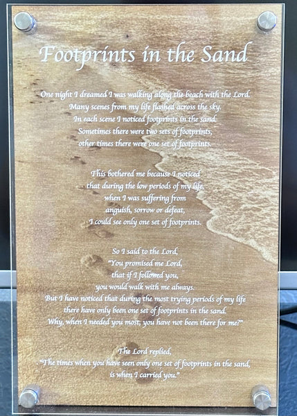 Footprints in the Sand Inspirational Wall Plaque